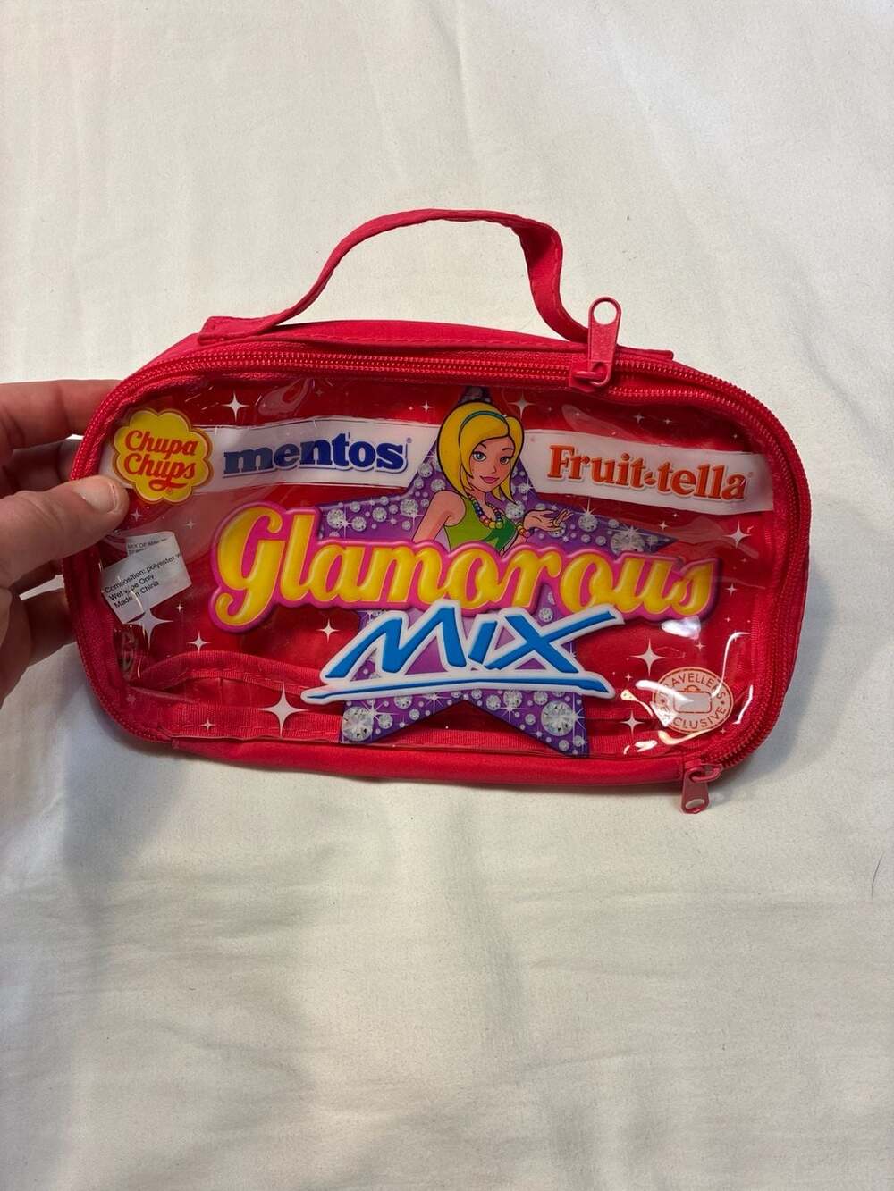 Chupa Chups Mentos Fruittella Glamorous Mix Pink Travel Toiletry Vanity Bag